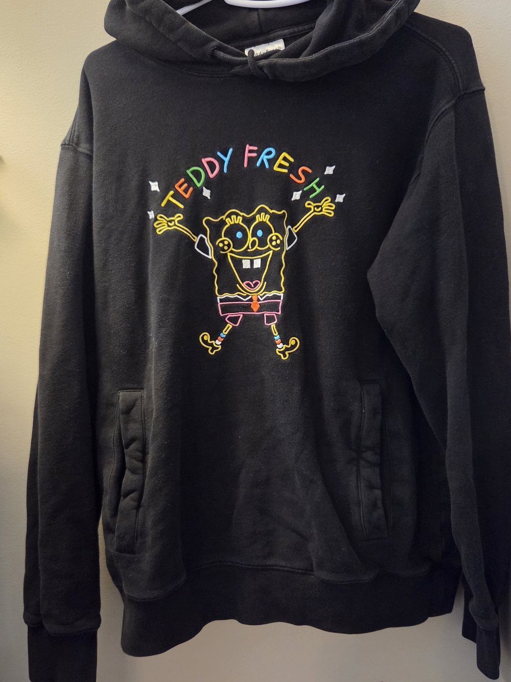Teddy Fresh X SpongeBob Neon Embroidered Hoodie Small